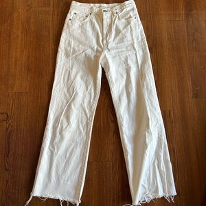 Denim Forum Farrah High Rose Wide Leg Jeans